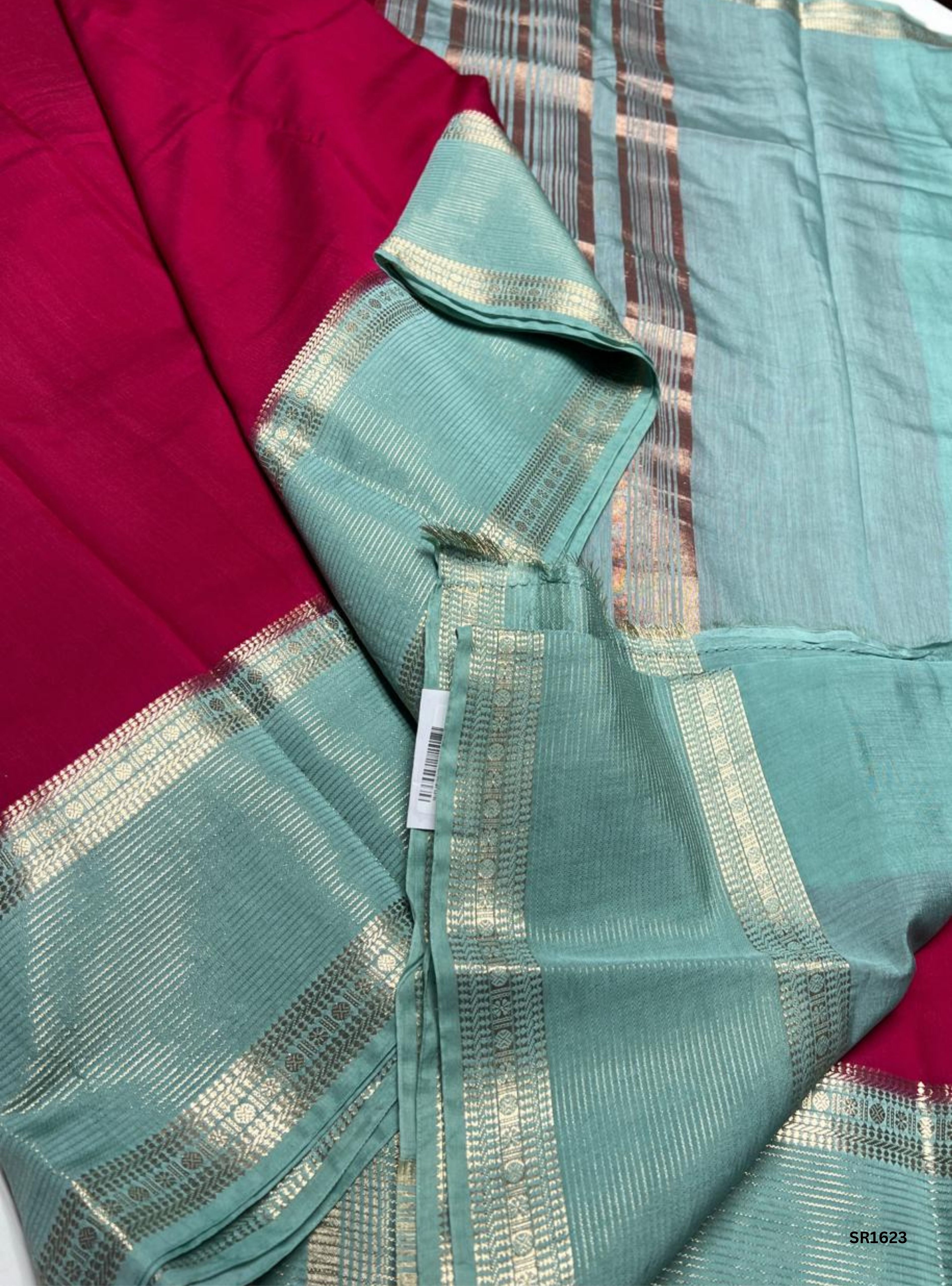 Rani Pink & Mint Green - Binny Silk Saree