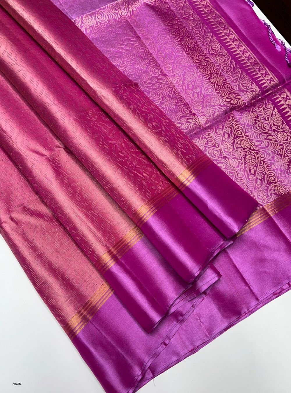 Lotus Pink & Lavender -  Soft Silk Saree