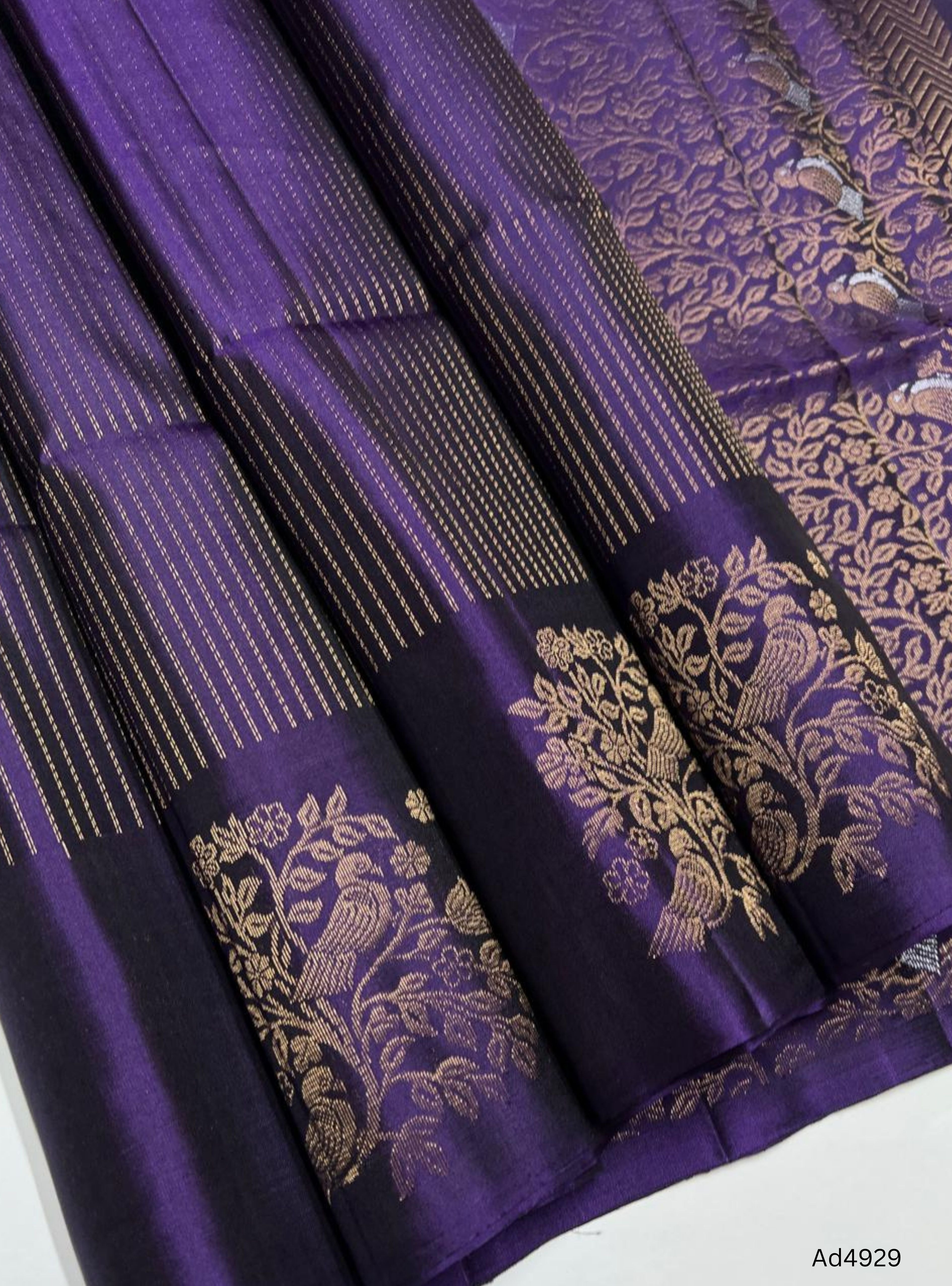 Purple - Vairaoosi Fancy Border Soft Silk  Saree