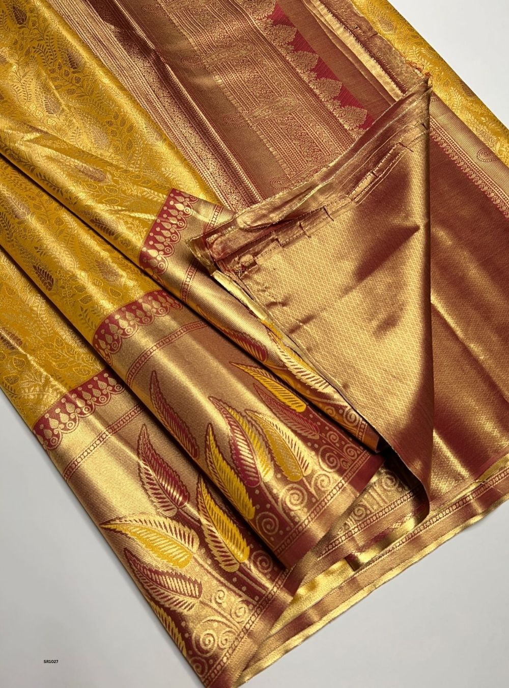 Golden Yellow - Semi Kanjeevaram Saree