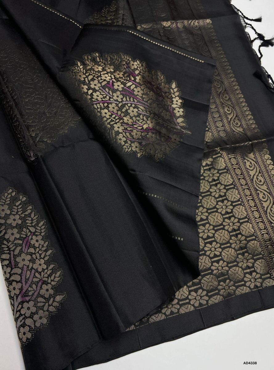 Black - Soft Silk Saree