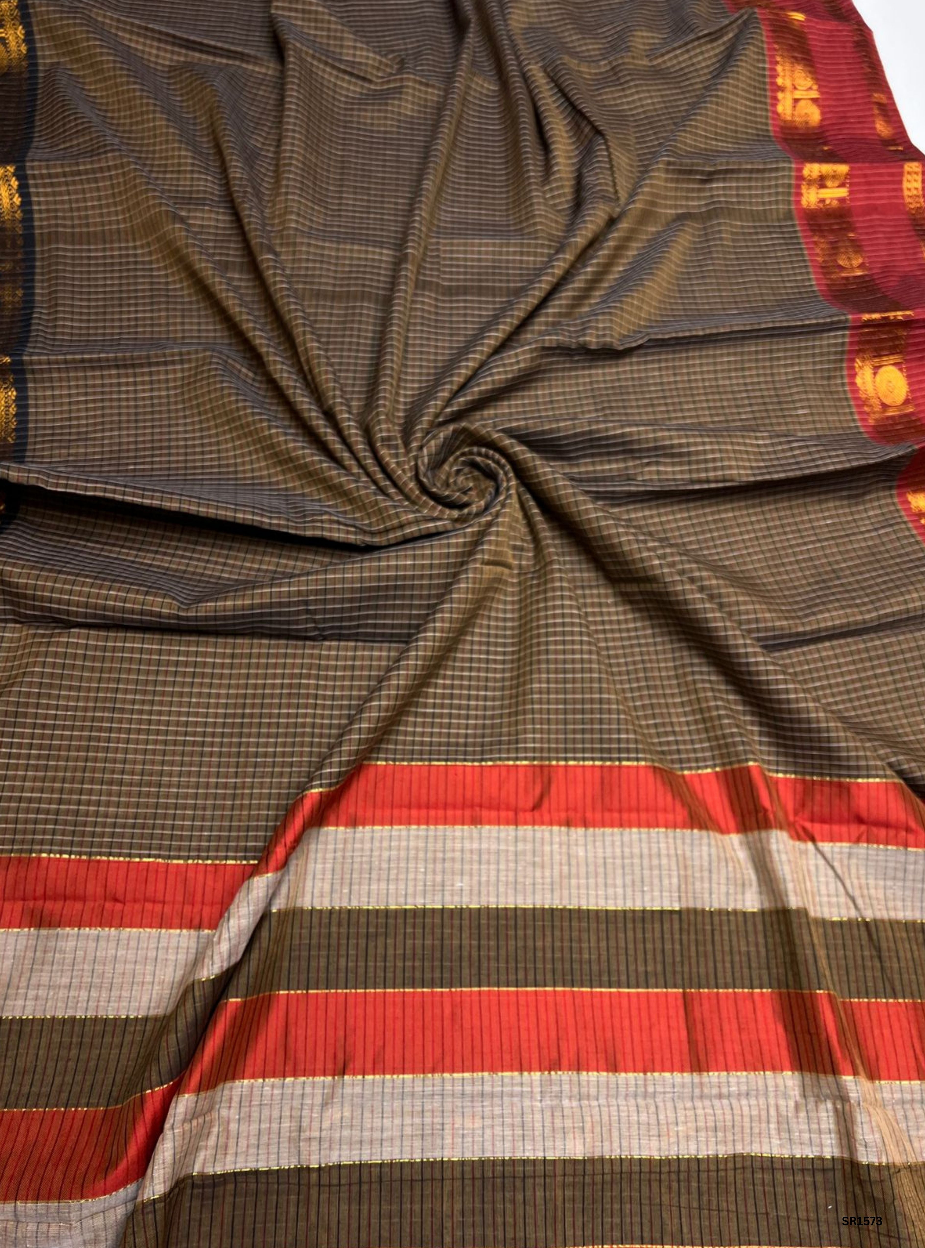 Choclate Brown - Narayanpet Cotton Saree