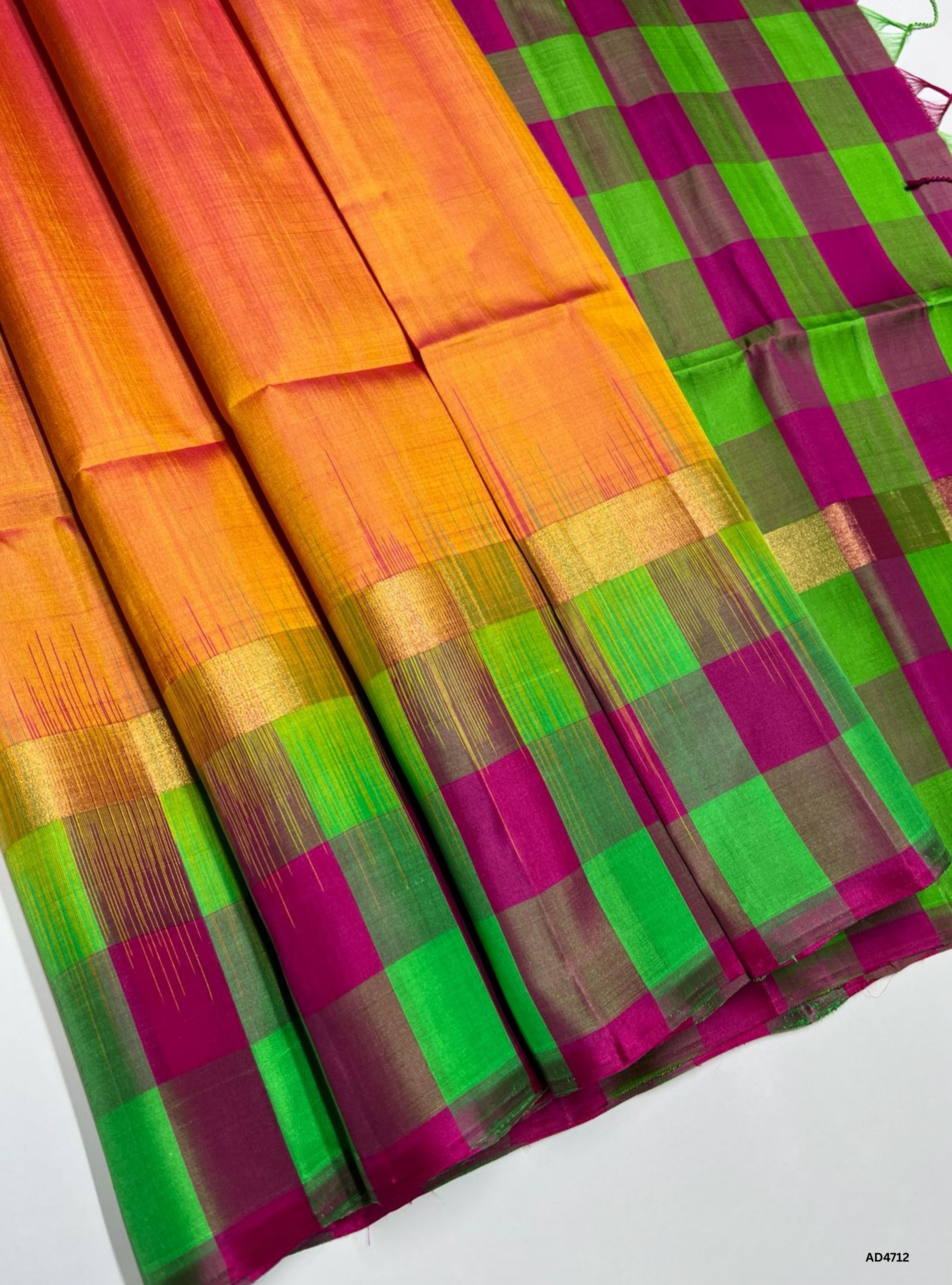 Mustard & Green - Pazhum Pazhamum Soft Silk Saree