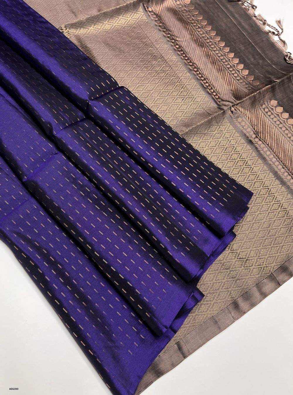 Violet & Grey - Soft Silk Saree