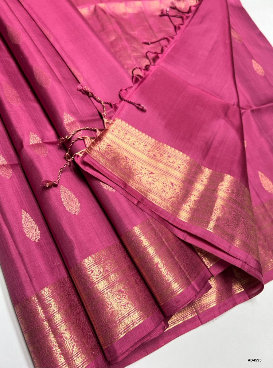 Mulberry - Kanchi Border Soft Silk Saree