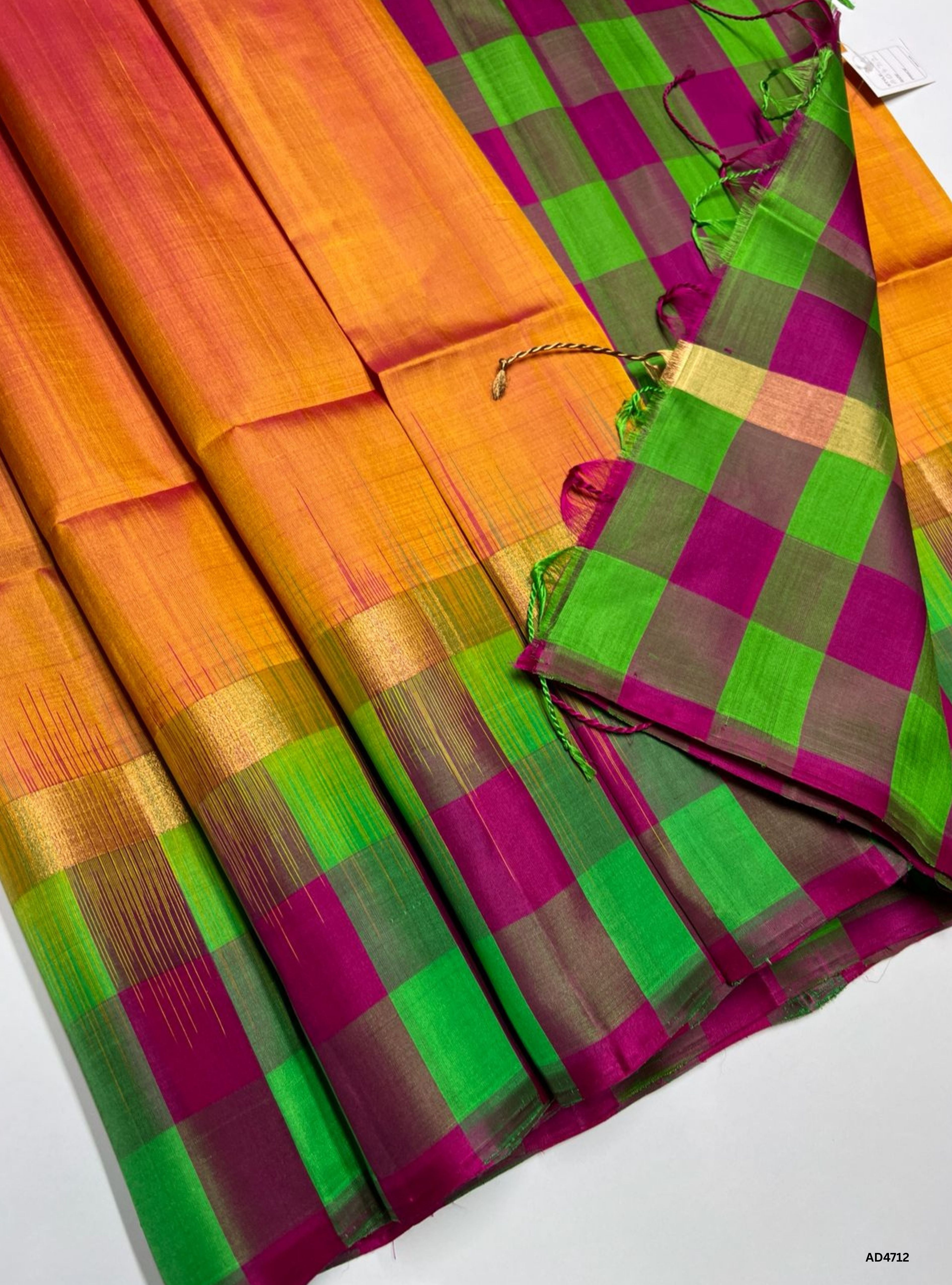 Mustard & Green - Pazhum Pazhamum Soft Silk Saree
