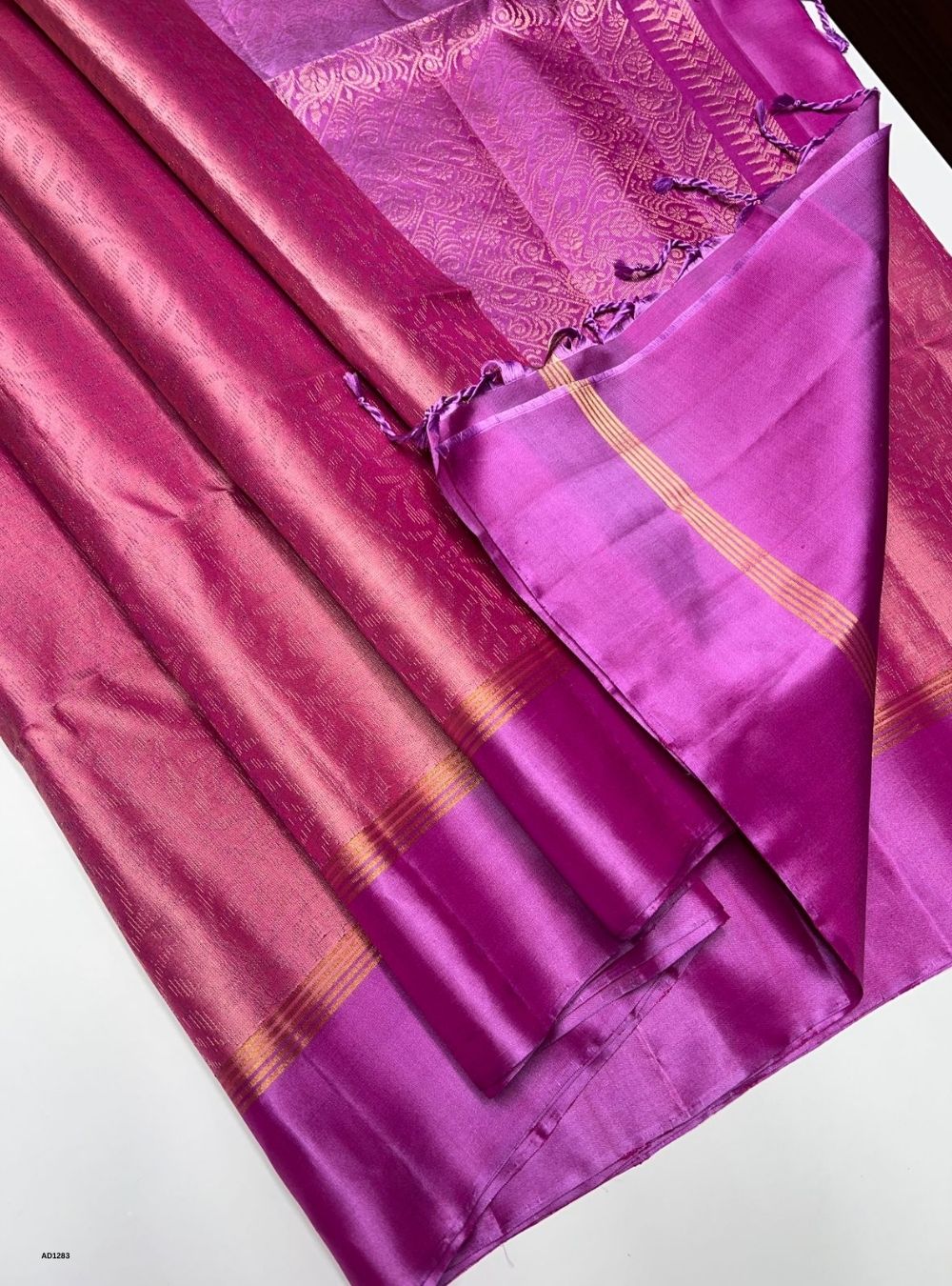 Lotus Pink & Lavender -  Soft Silk Saree