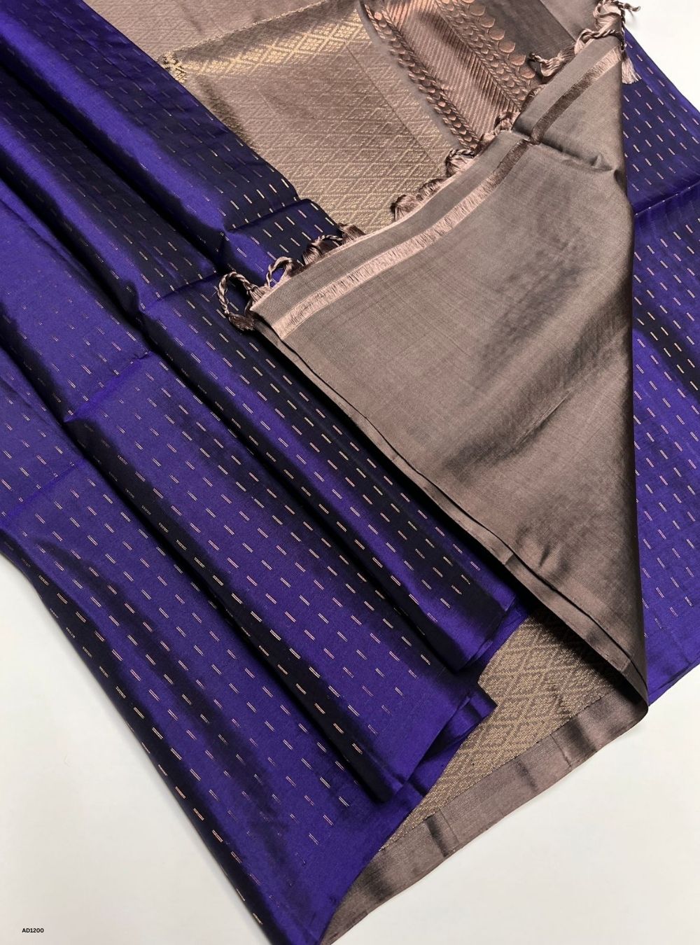 Violet & Grey - Soft Silk Saree