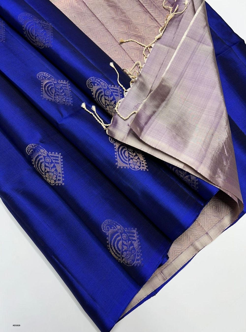 Royal Blue & Pale Purple - Soft Silk Saree