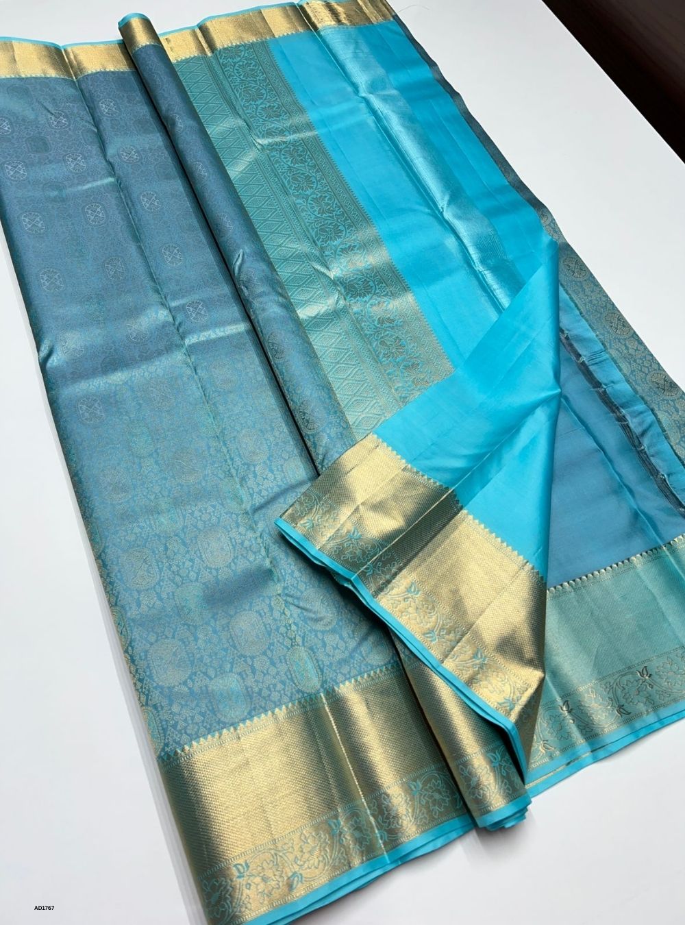 Ice Blue -  Kanjeevaram Silk Saree
