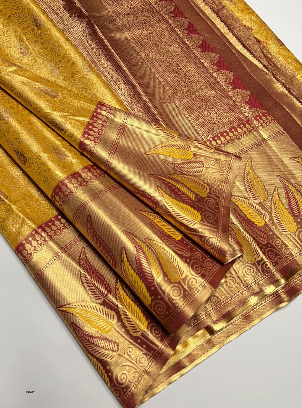 Golden Yellow - Semi Kanjeevaram Saree