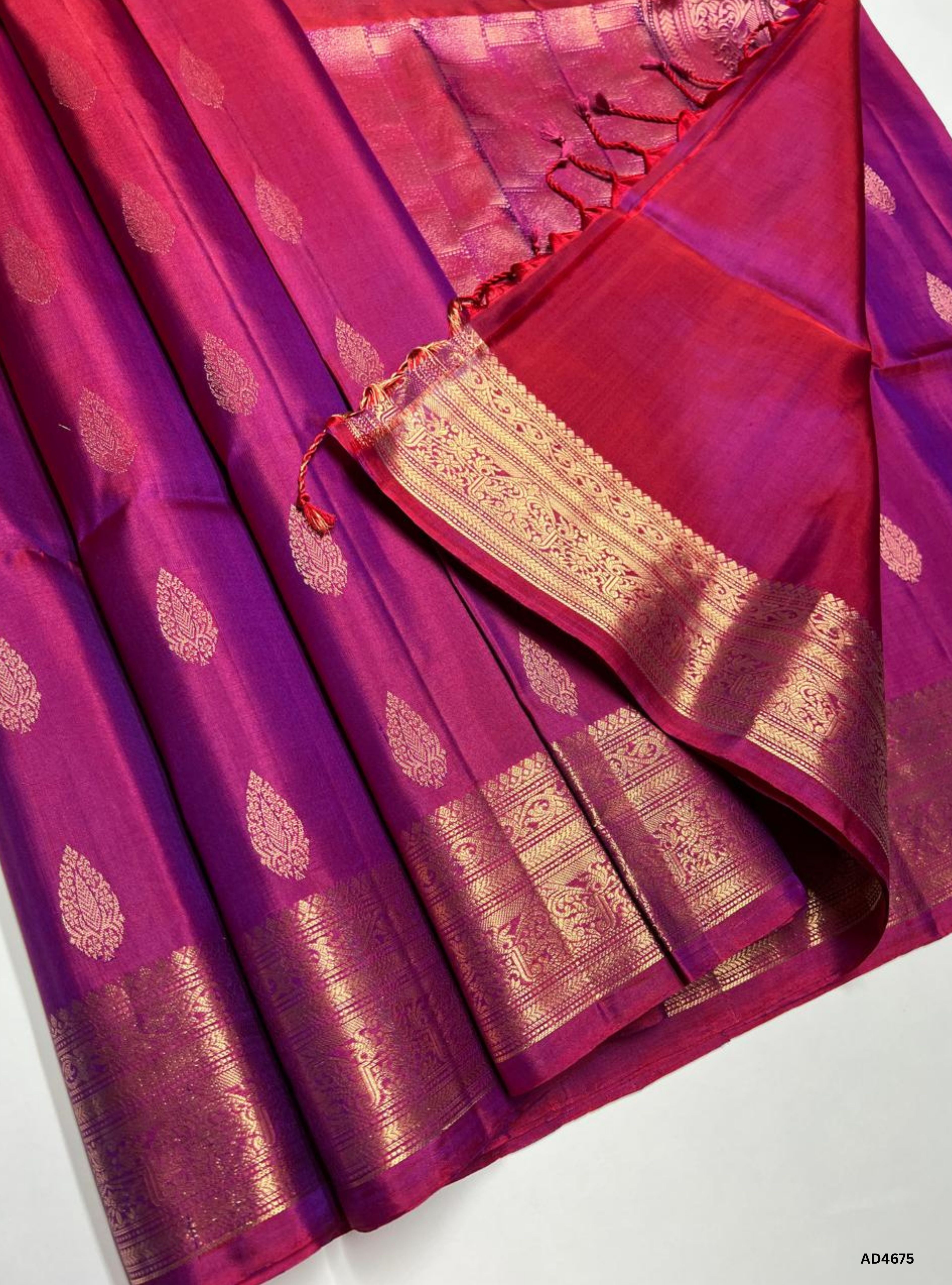 Magenta Rose - Kanchi Border Soft Silk Saree
