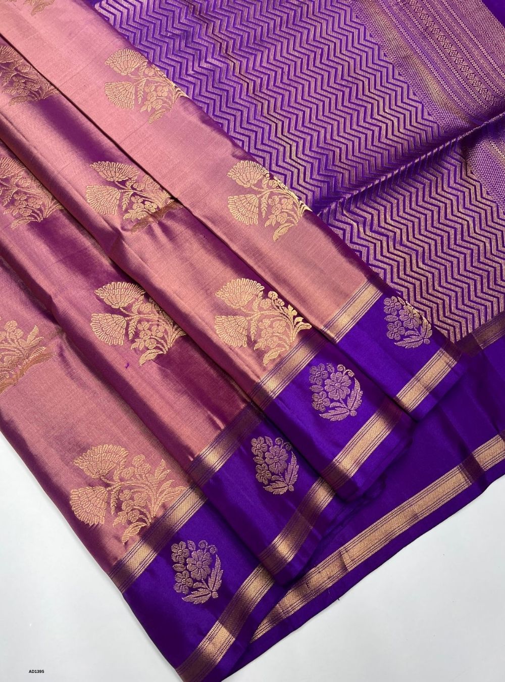 Dusty Rose & Purple -  Soft Silk Saree