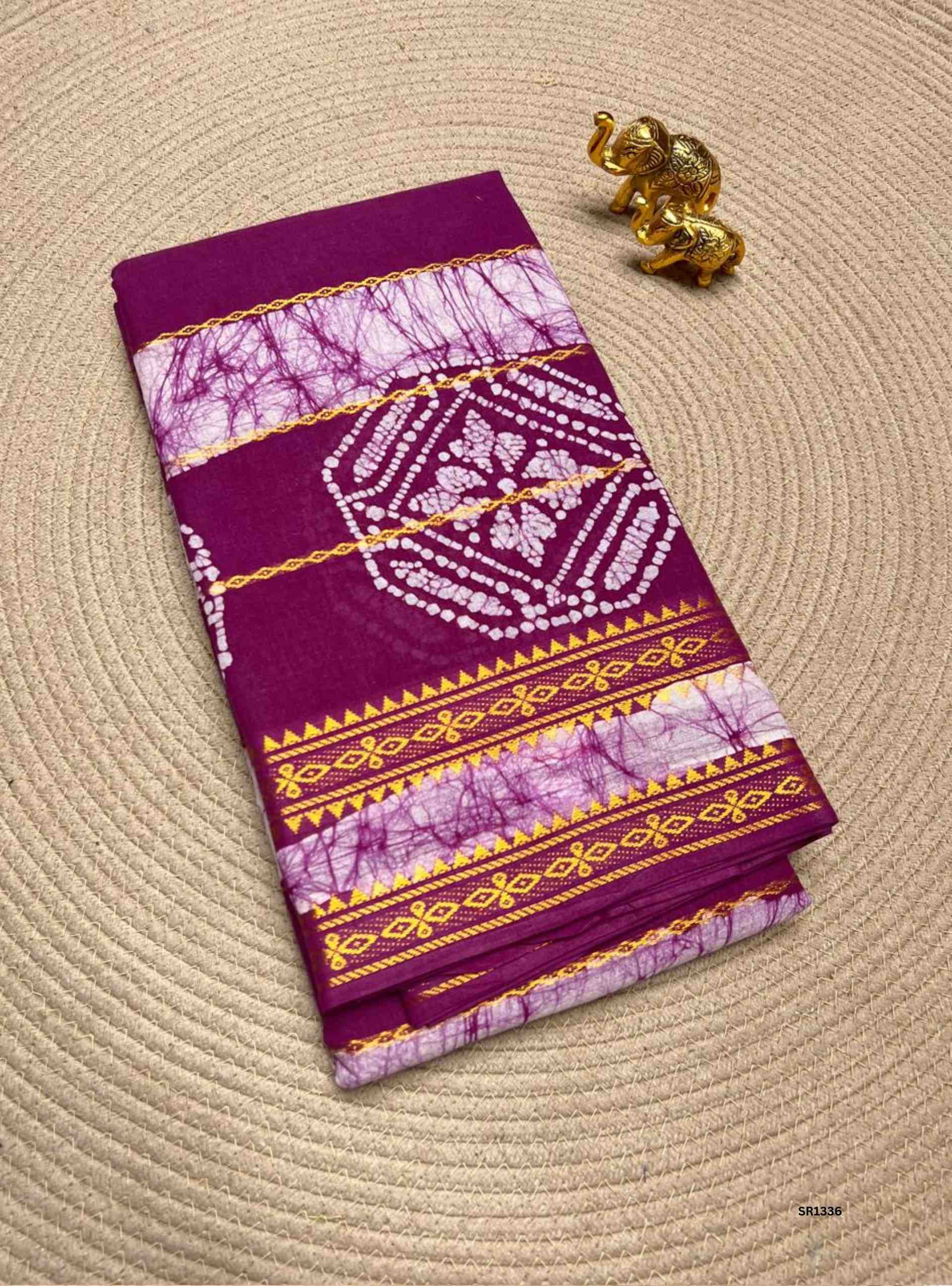 Magenta Pink - Velthaari X Bandhini Cotton Saree