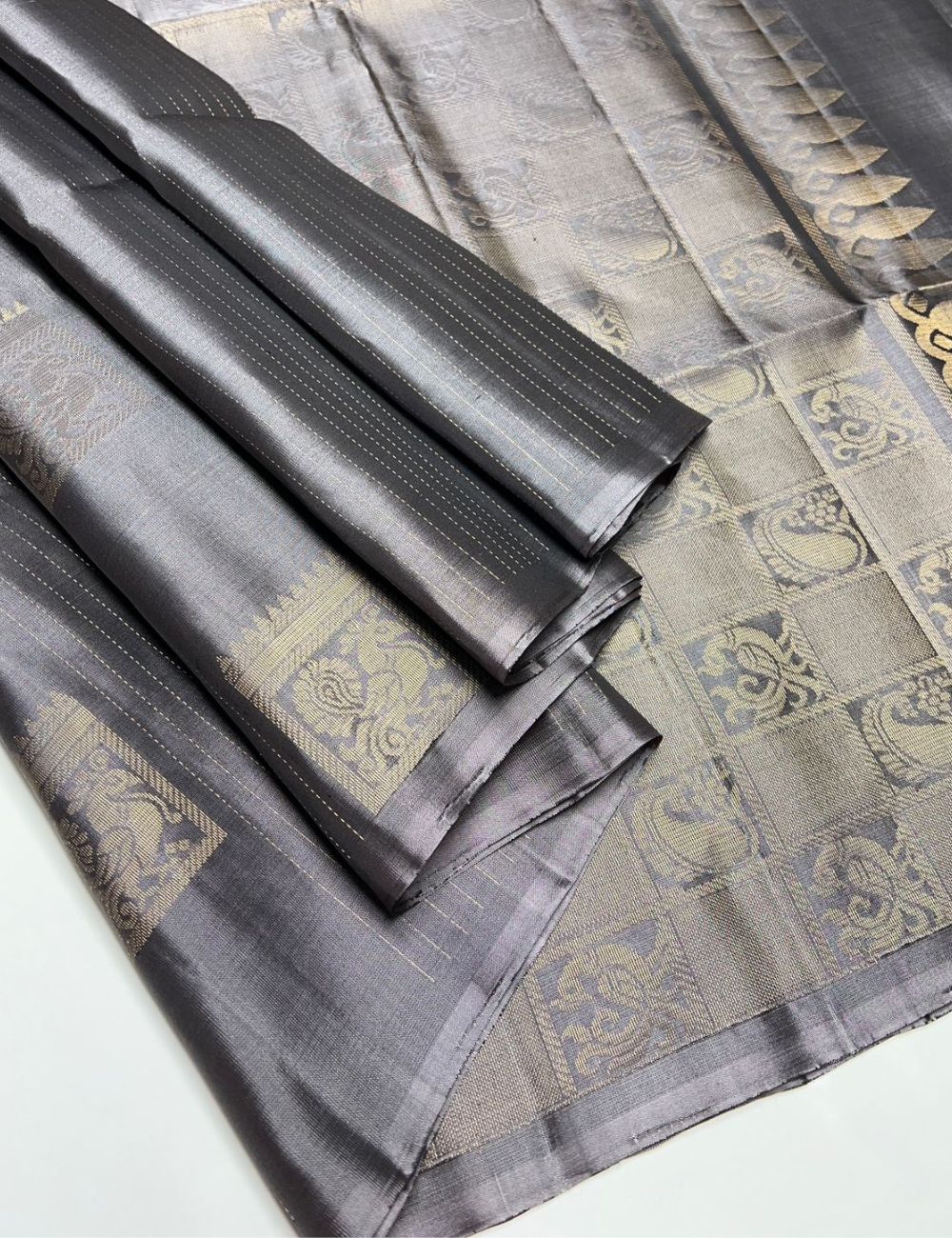 Grey  - Soft Silk Saree