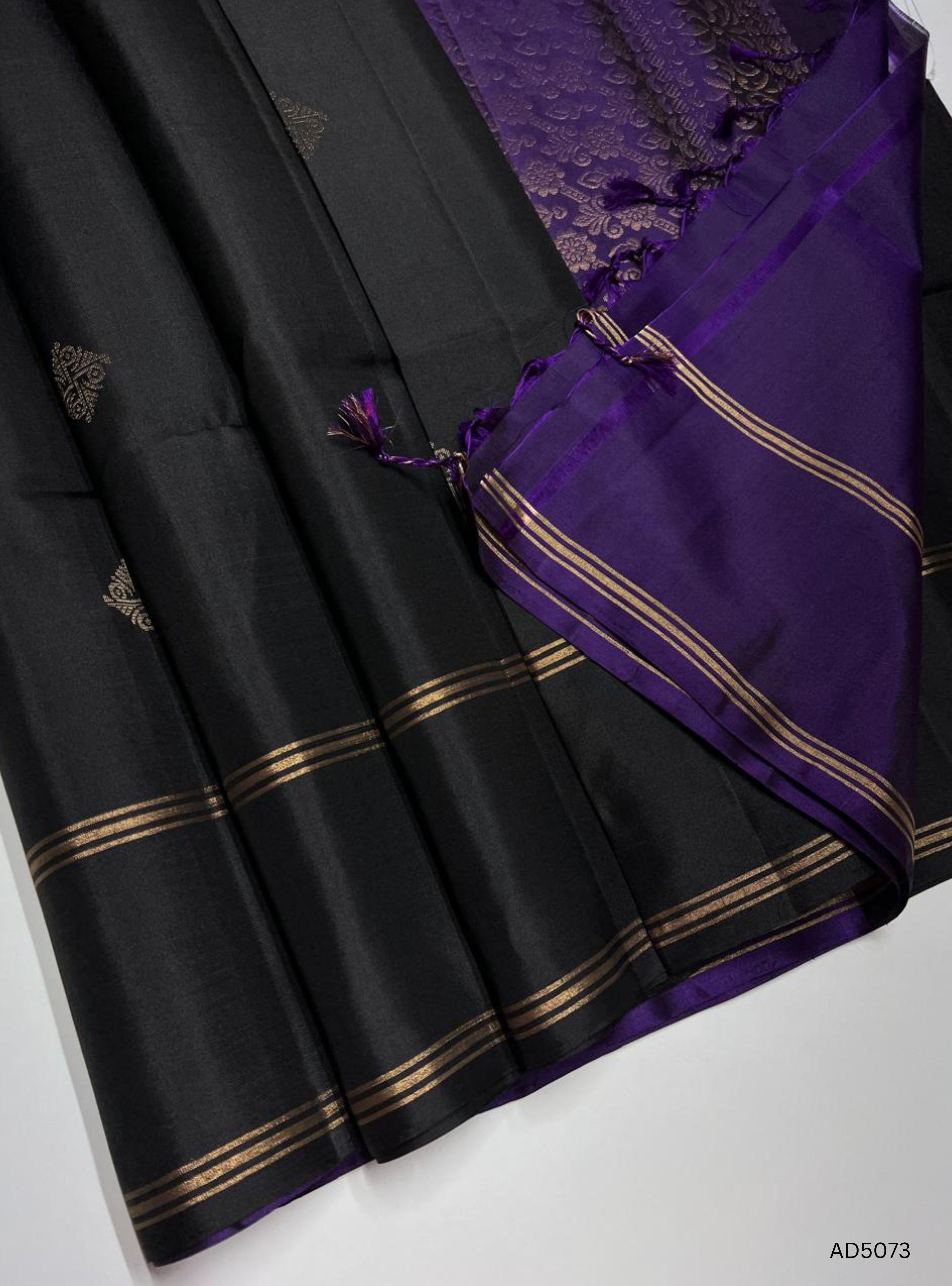 Black & Purple - Soft Silk Saree