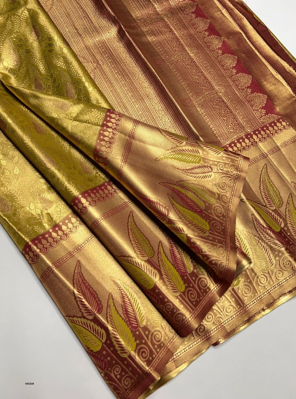 Golden Green - Semi Kanjeevaram Saree
