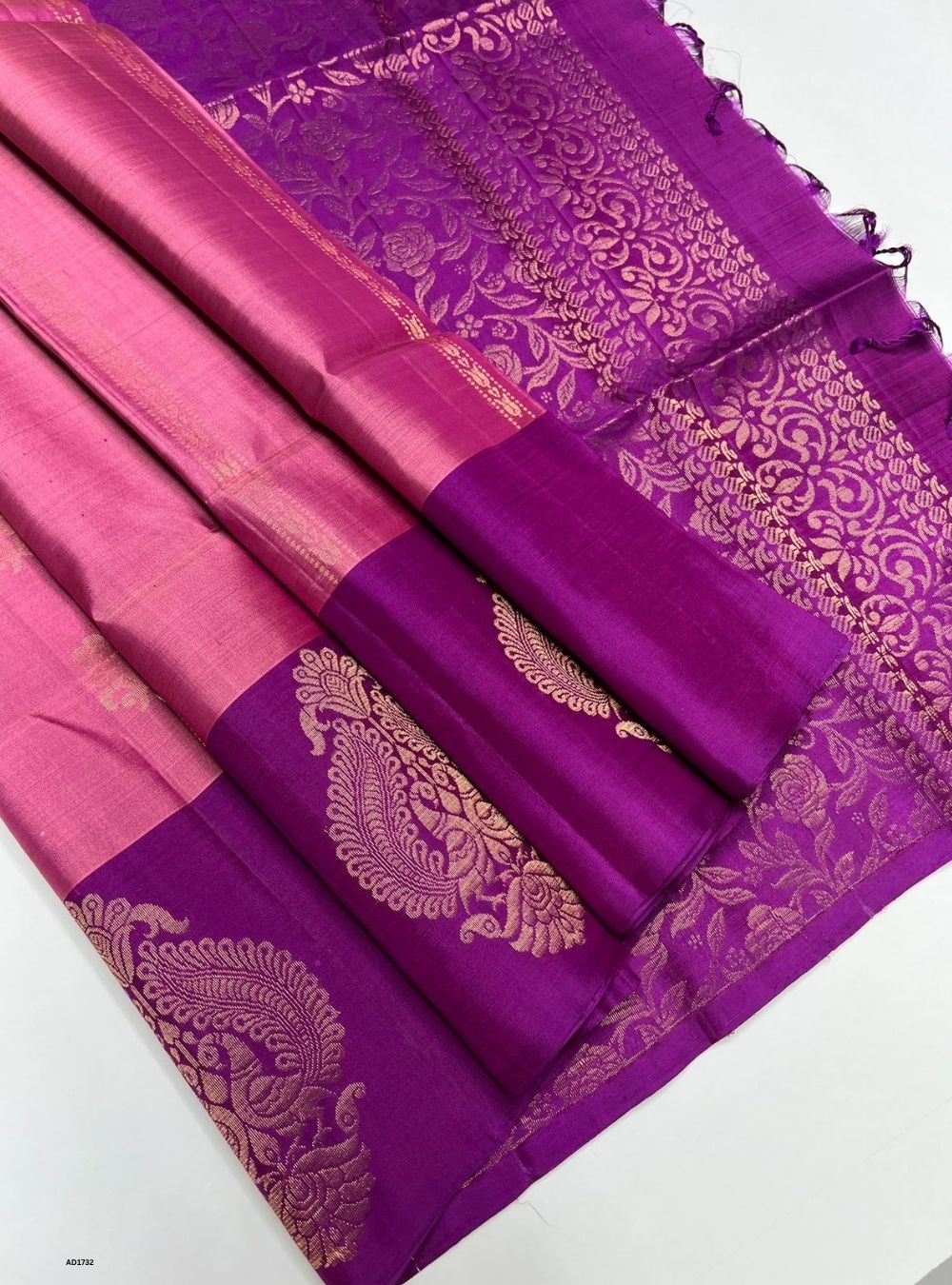 Onion Pink & Purple - Soft Silk Saree