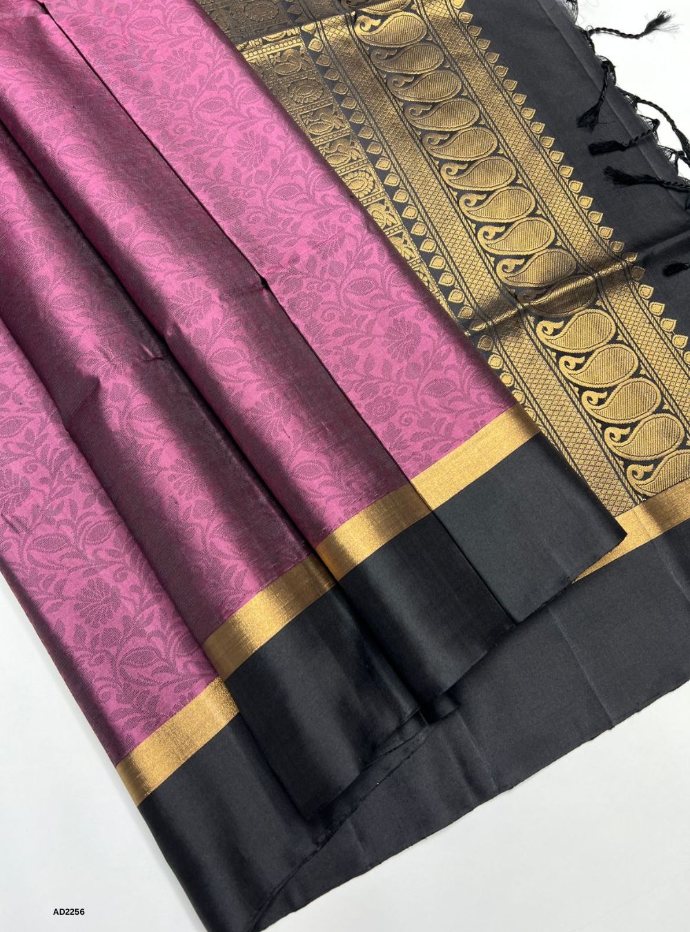 Berry & Black  - Soft Silk Saree