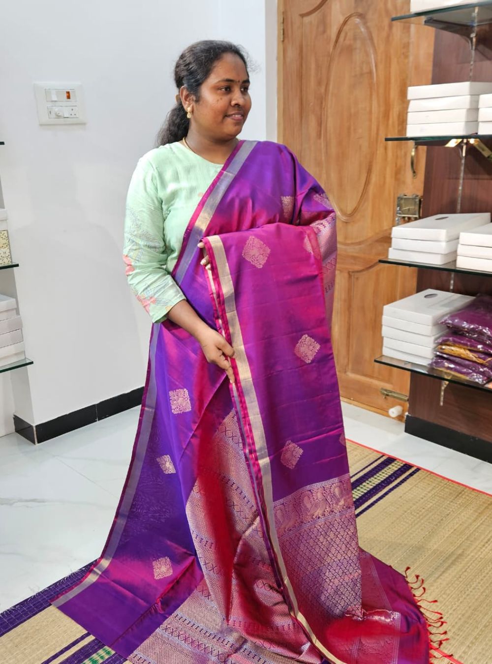 Purple - Soft Silk Saree