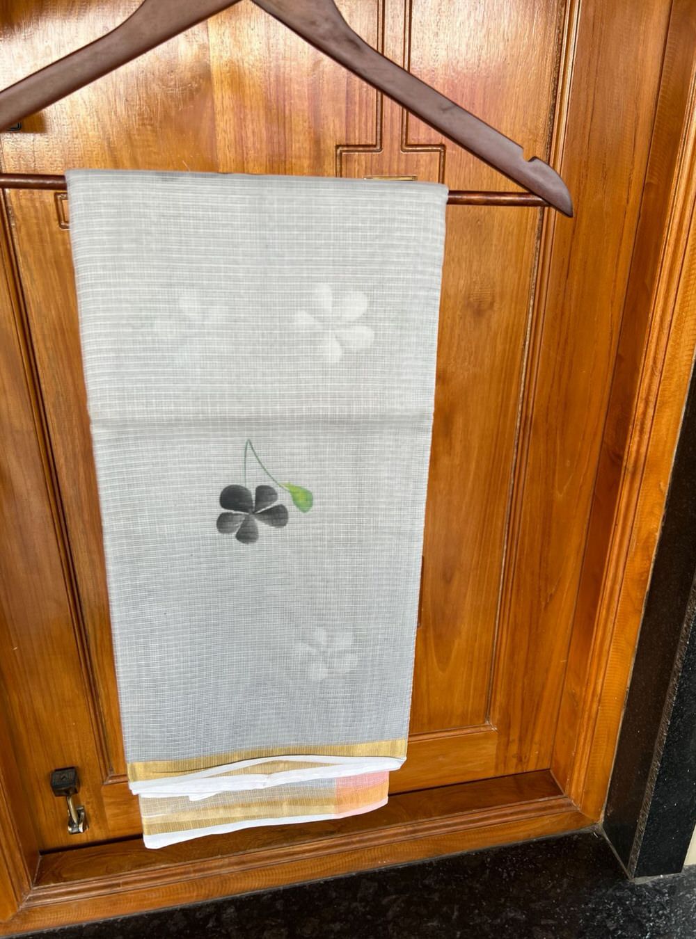 Grey - HandPainted Pure Kota Cotton Saree