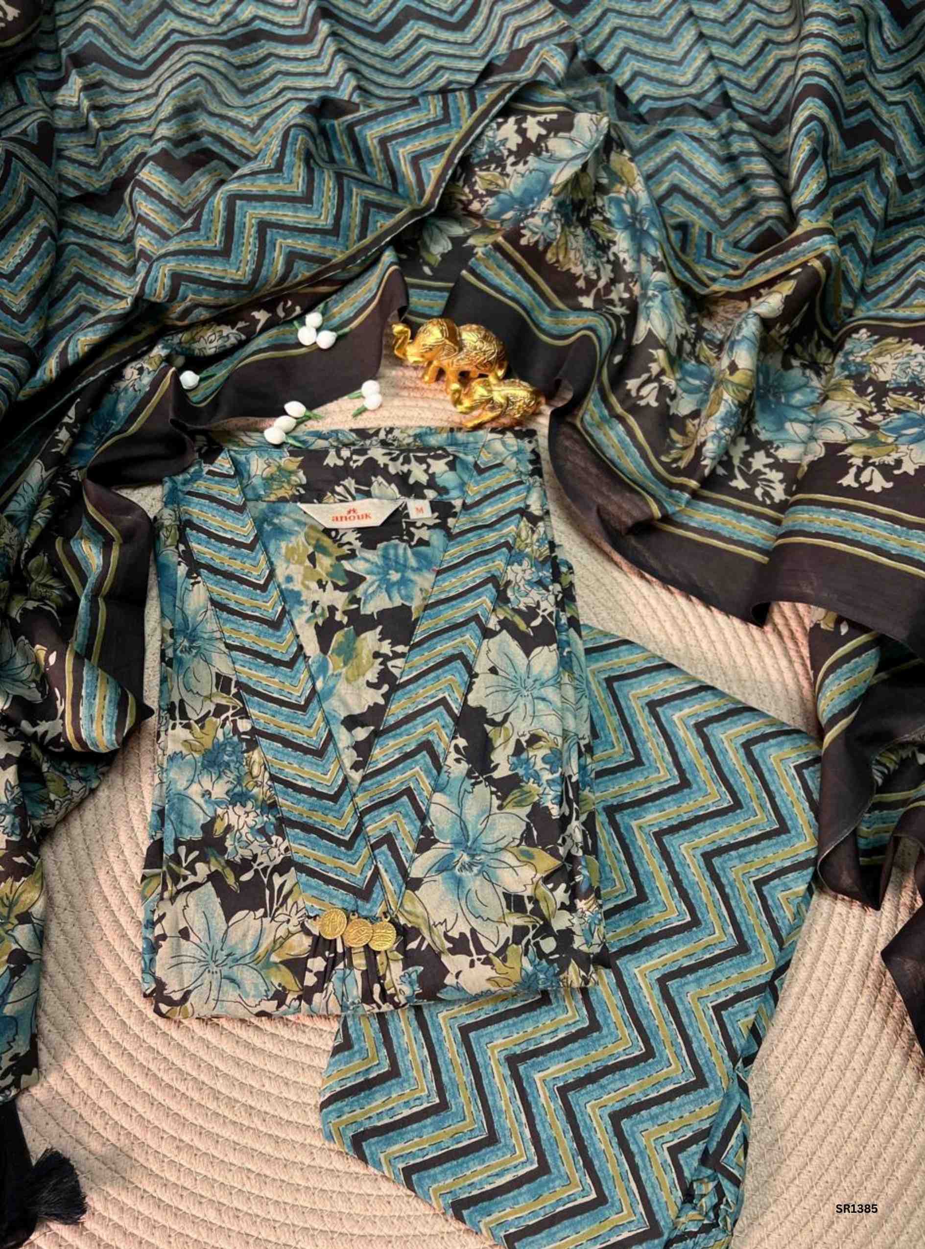 Black & Teal - 3 pc Salwar Set