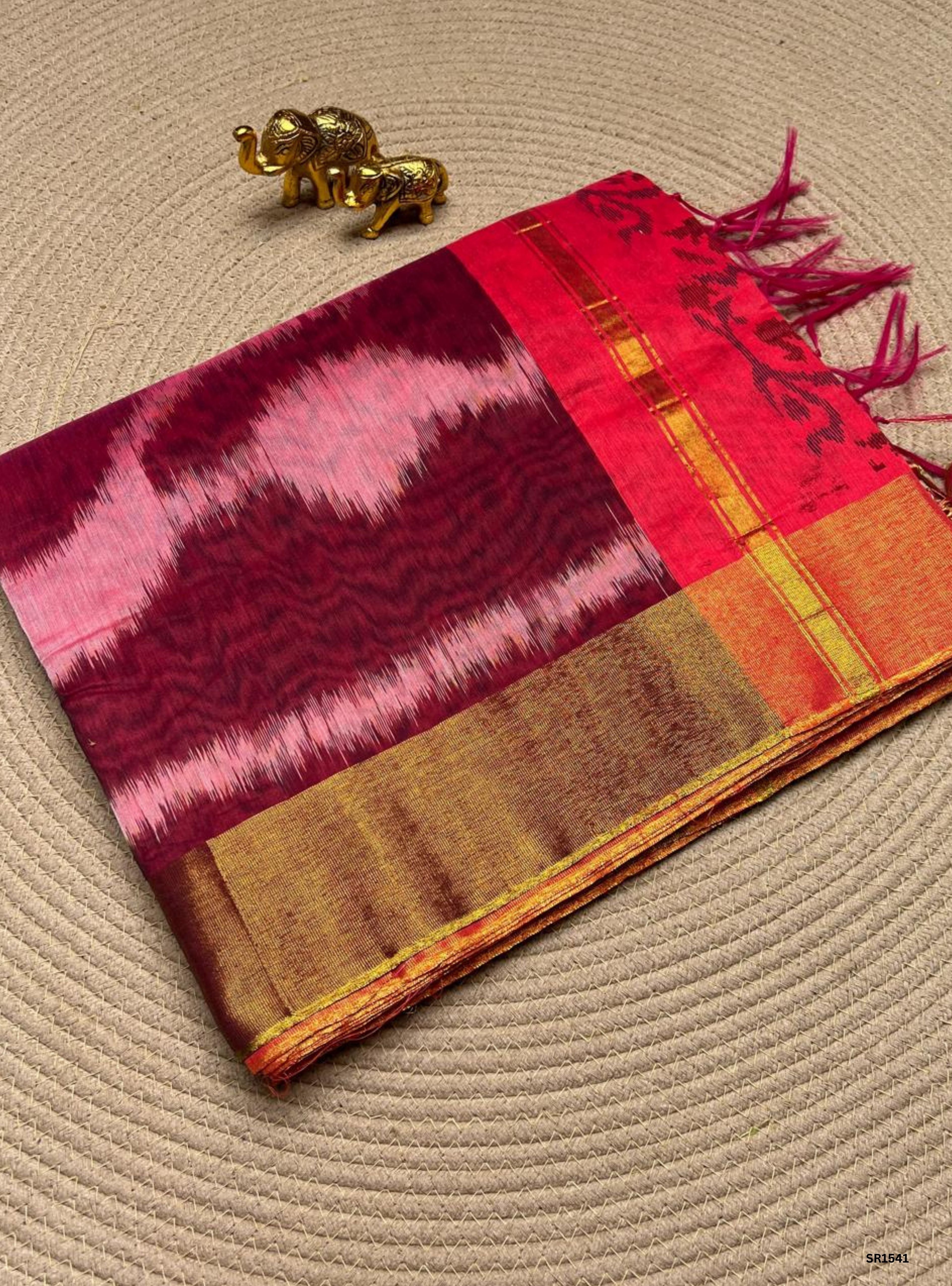 Magenta & Pink - Kotta Cotton Saree