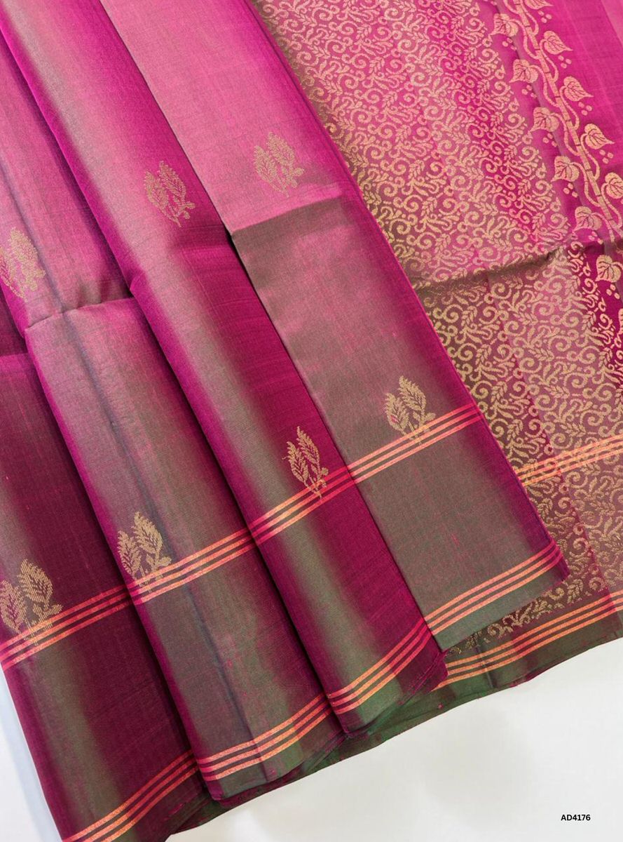 Dual Tone Green - Soft Silk Saree