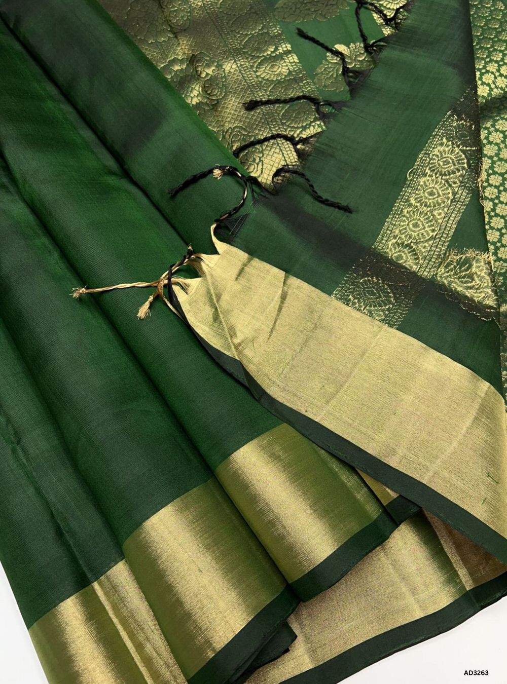 Dark Green - Soft Silk Saree
