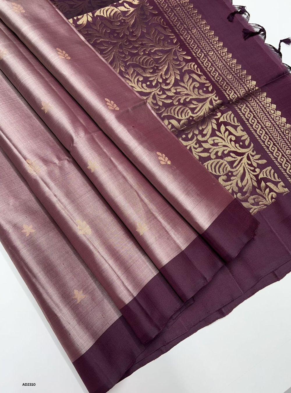 Coco Brown & Burgundy - Soft Silk Saree