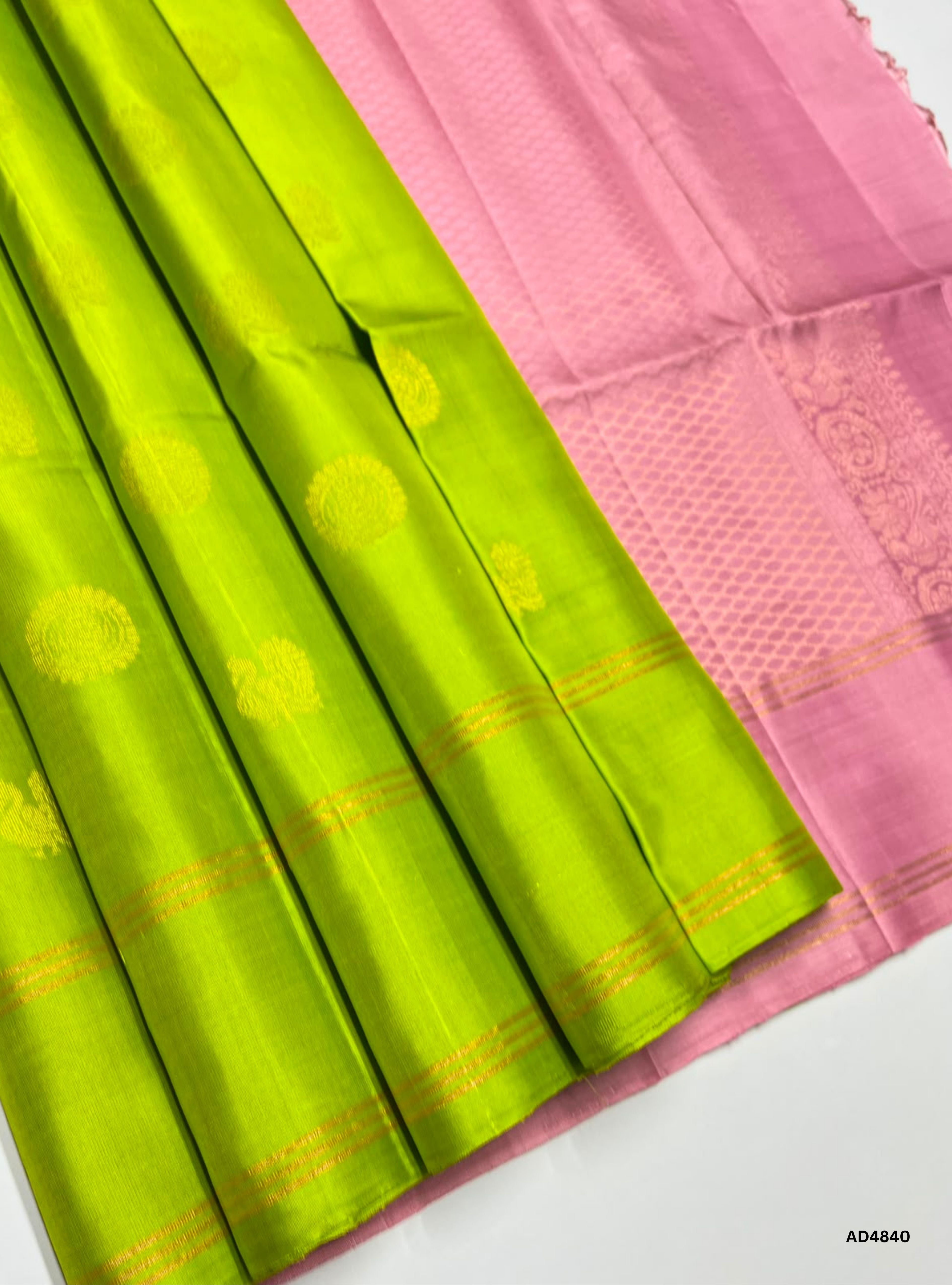 Parrort Green & Pink - Soft Silk Saree