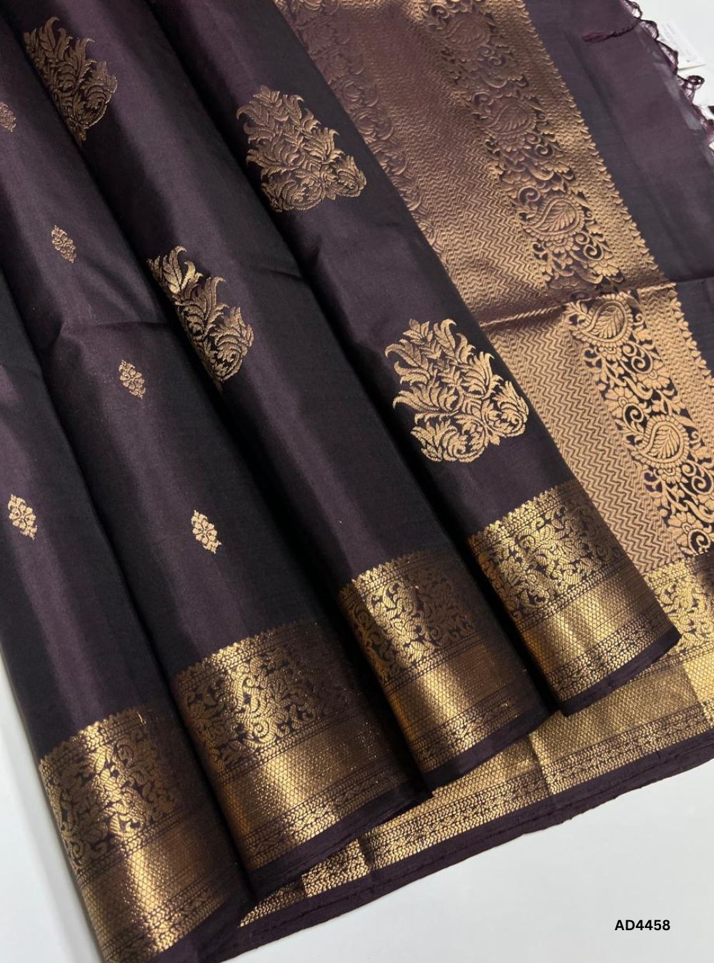Coffee Brown - Kanchi Border Soft Silk Saree