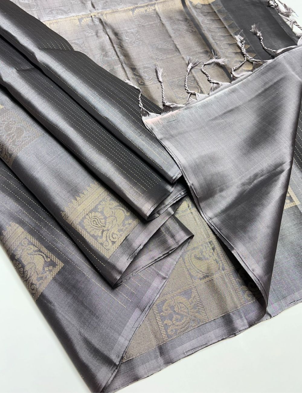 Grey  - Soft Silk Saree