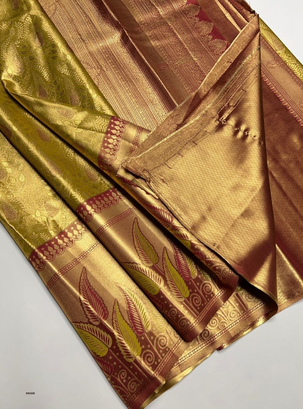 Golden Green - Semi Kanjeevaram Saree
