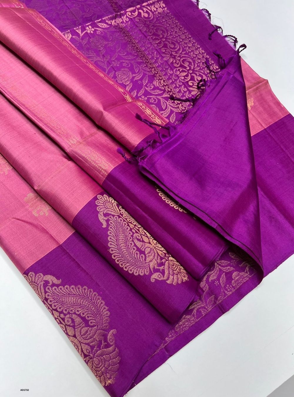 Onion Pink & Purple - Soft Silk Saree