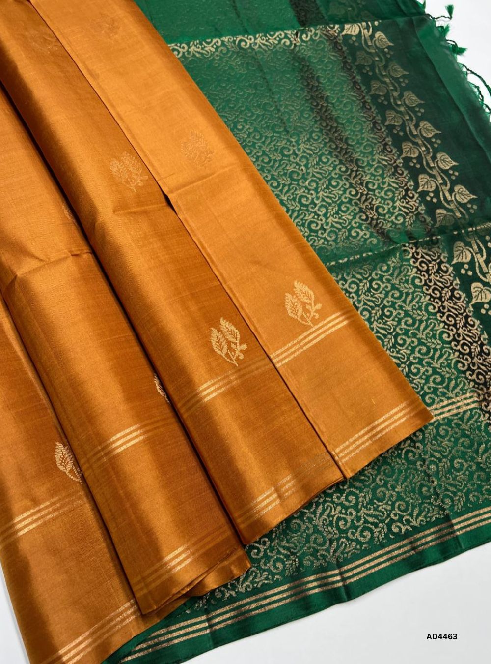 Mustard & Green - Soft Silk Saree