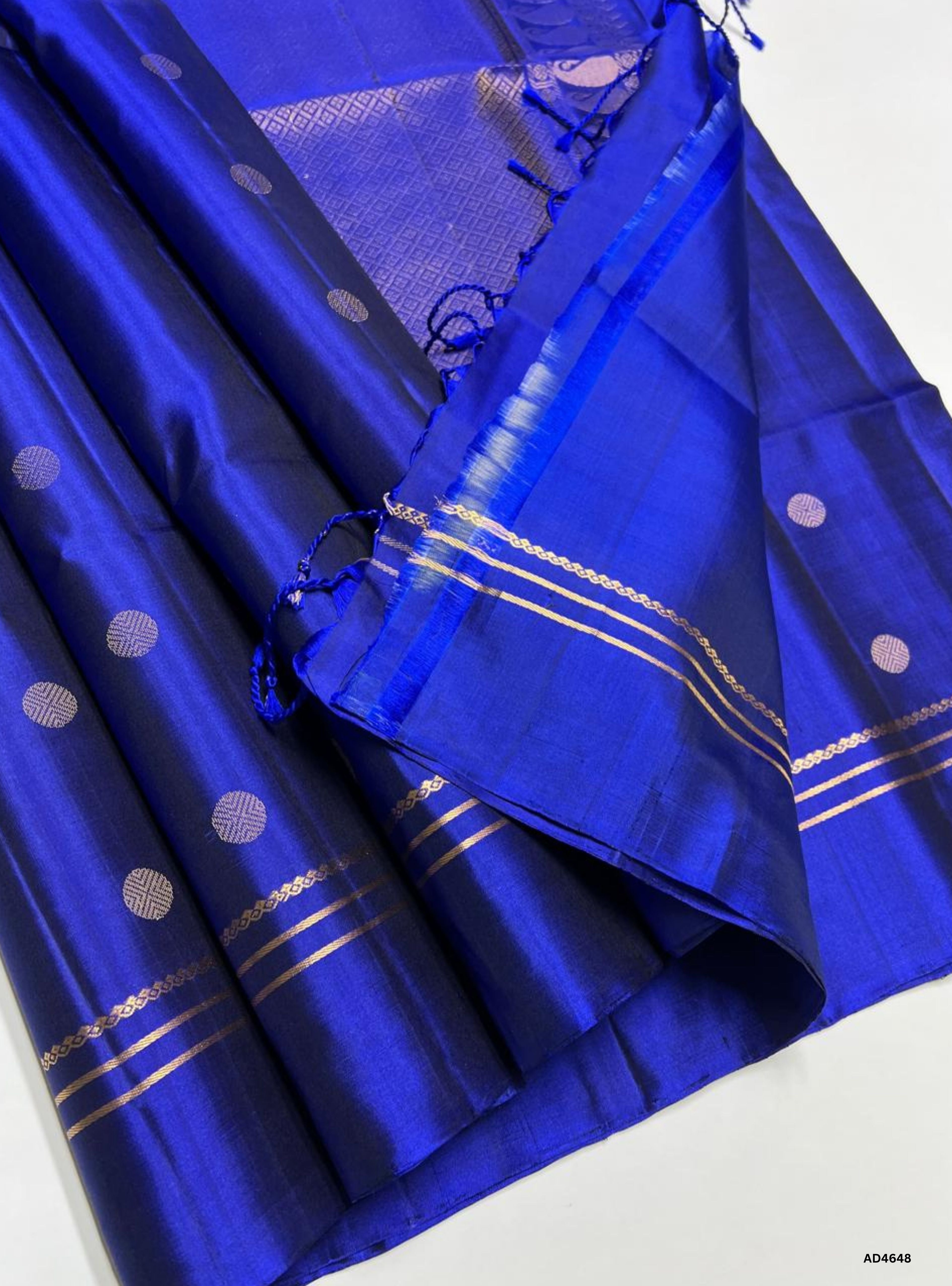Blue - Kanchi Border Soft Silk Saree