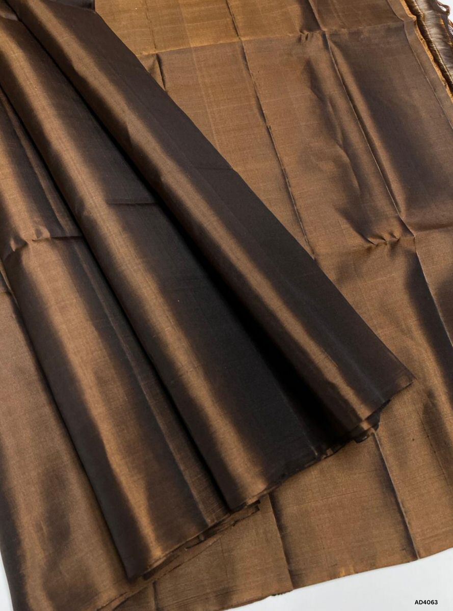 Dark Brown - Soft Silk Saree