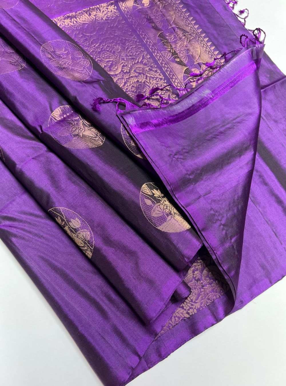 Purple - Soft Silk Saree