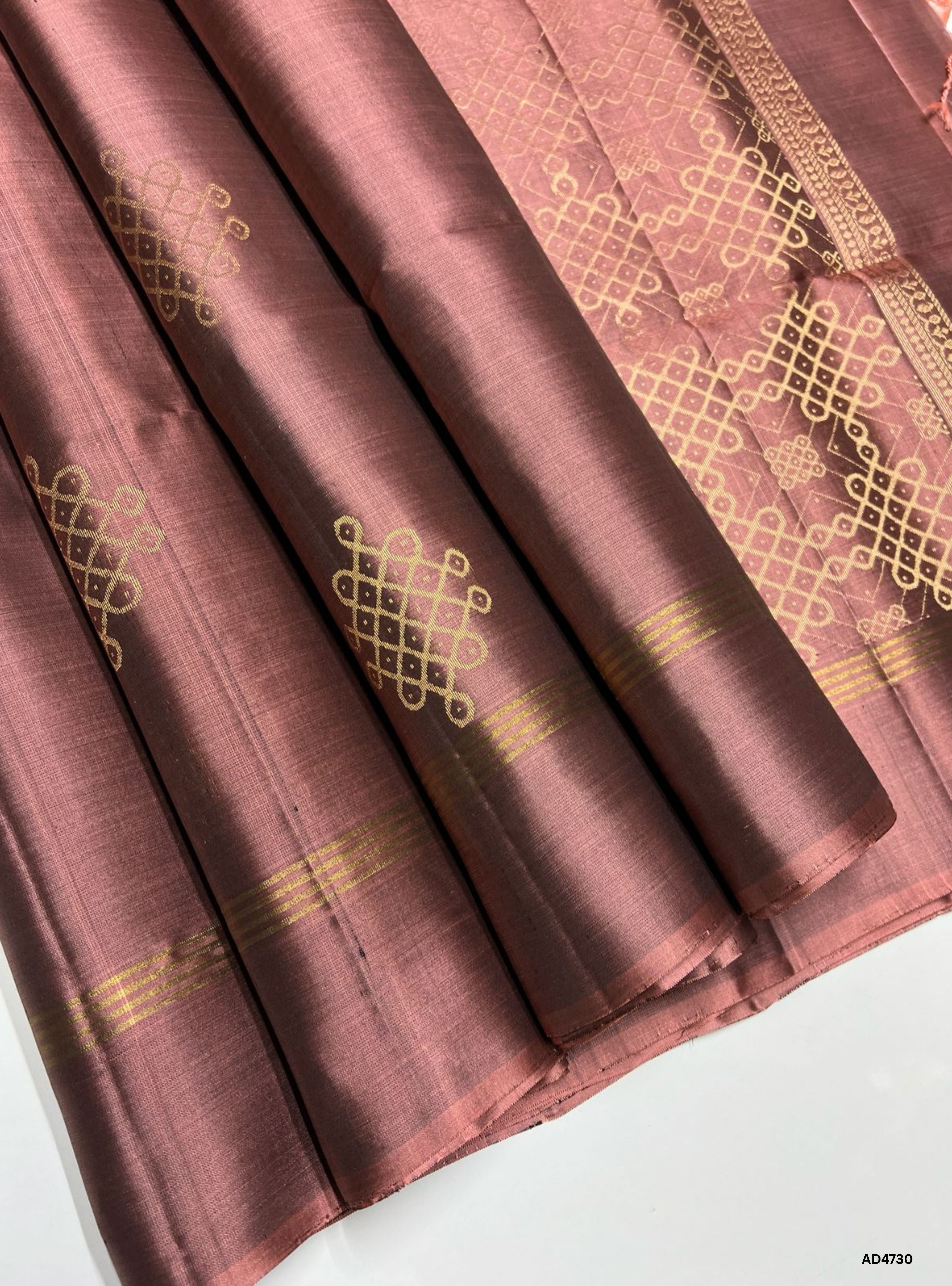 Choclate Cream - Kolam Soft Silk Saree