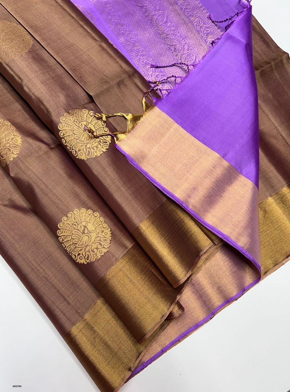 Coco Brown & Lavender - Soft Silk Saree