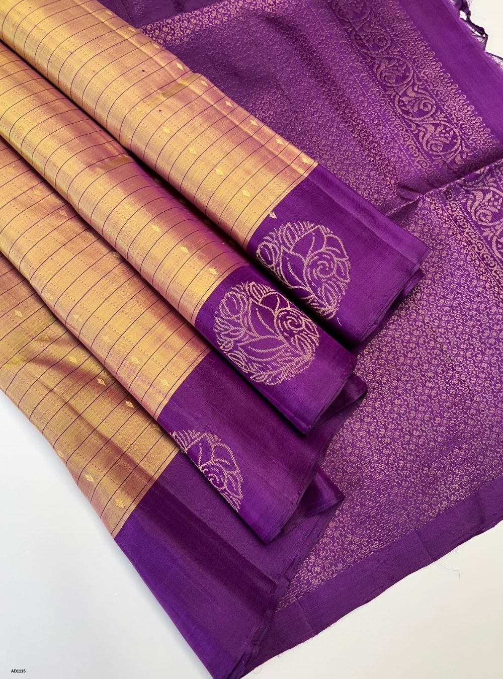 Gold & Plum - Soft Silk Saree