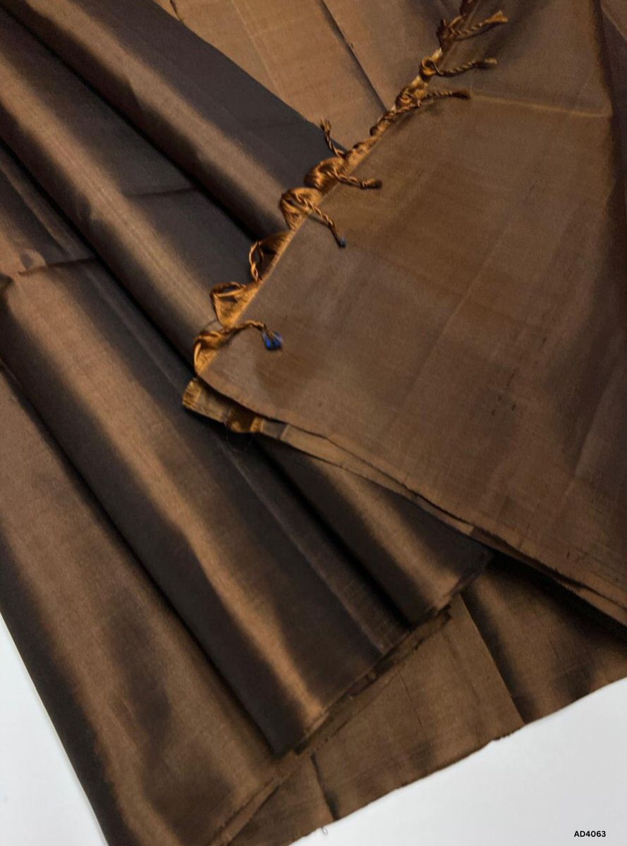 Dark Brown - Soft Silk Saree