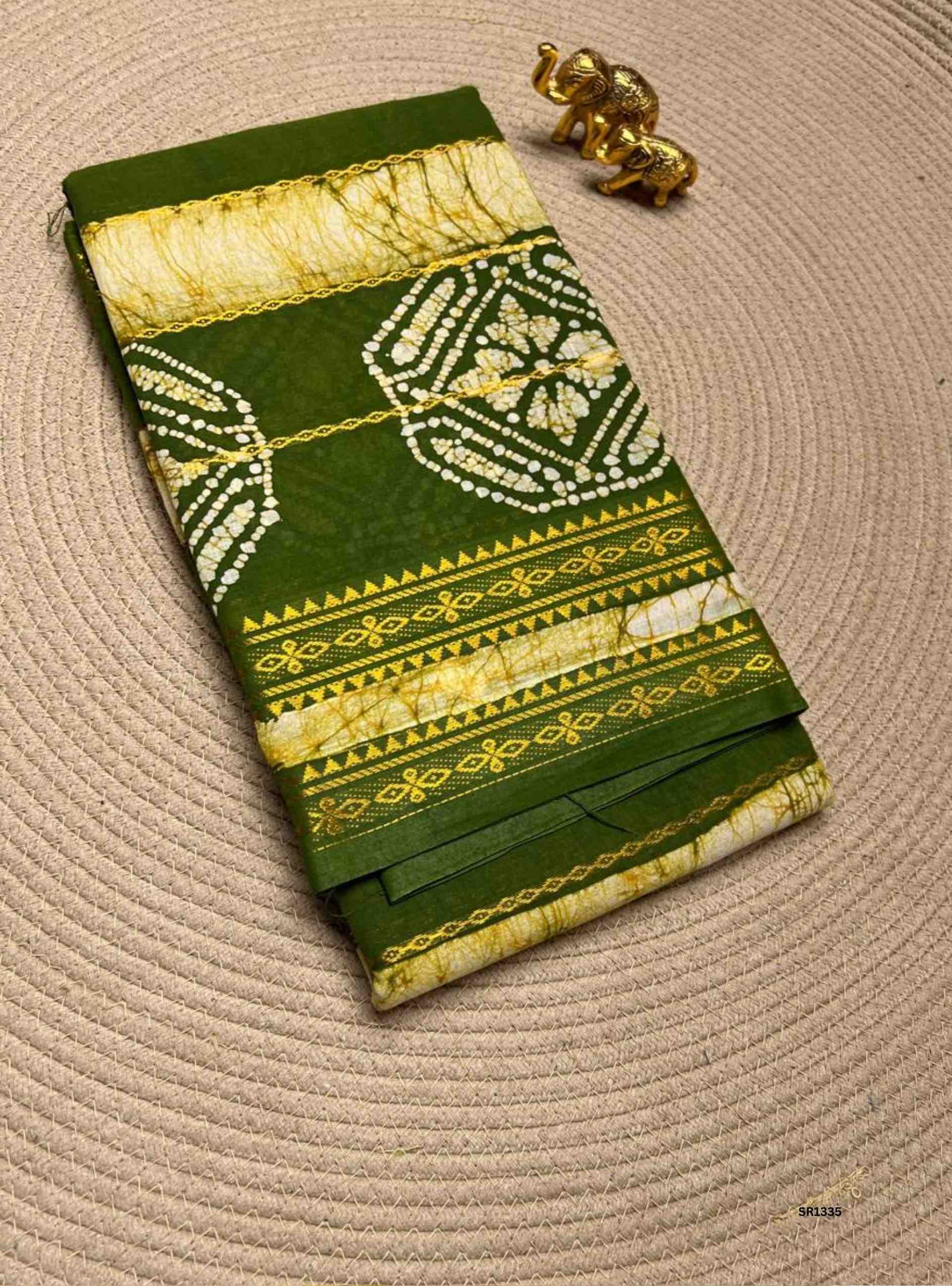 Green - Velthaari X Bandhini Cotton Saree