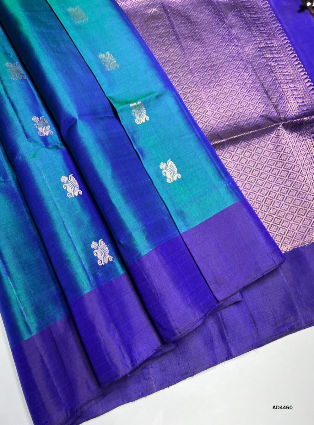 Peacock Blue & Purple - Soft Silk Saree