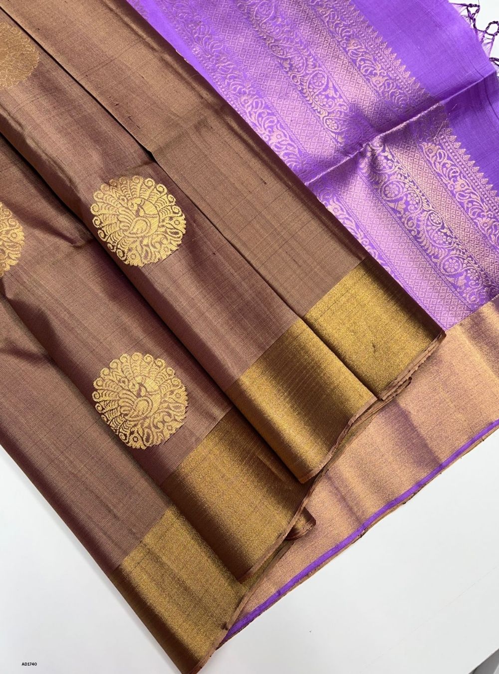 Coco Brown & Lavender - Soft Silk Saree