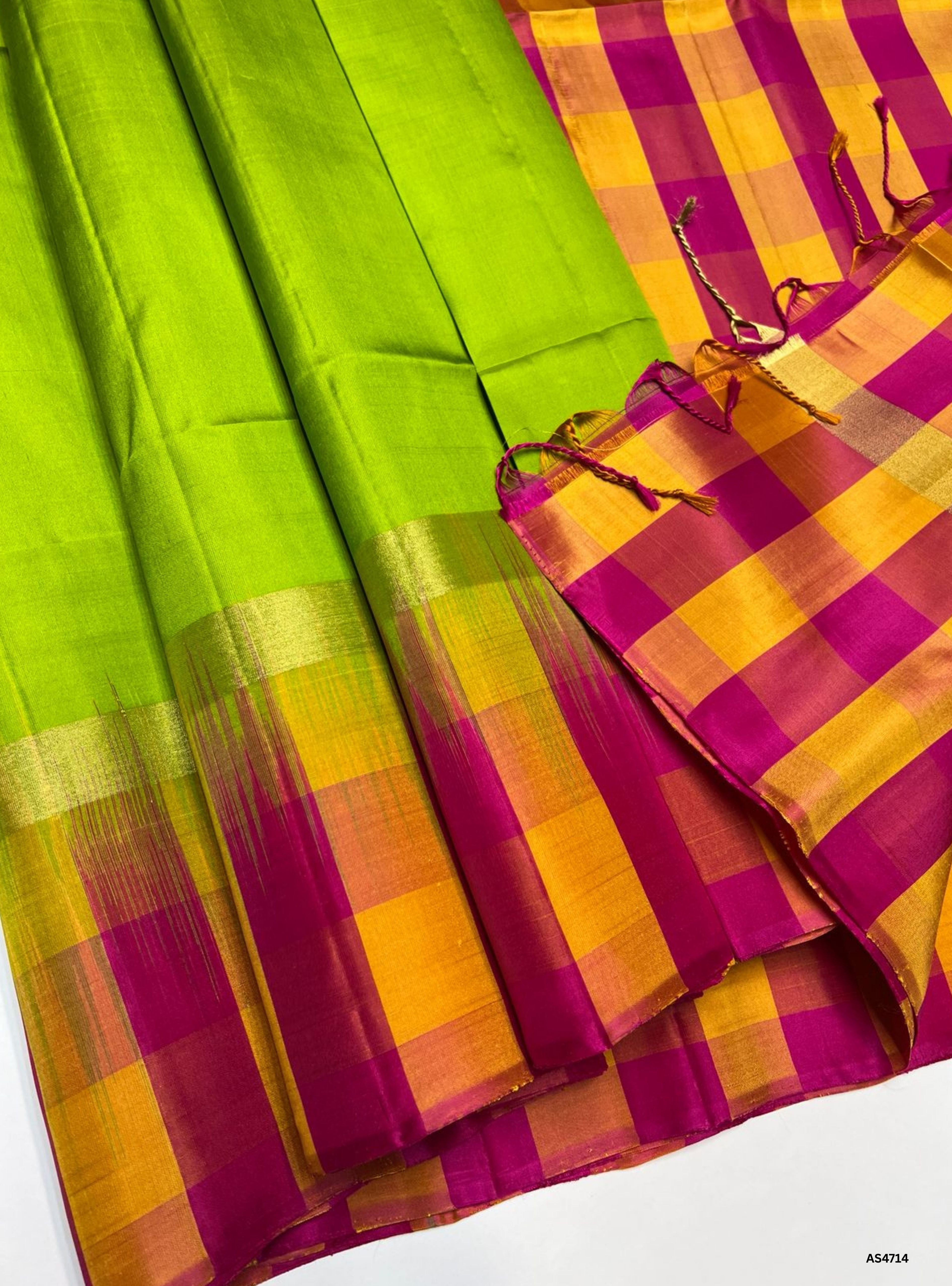 Green & Yellow - Pazhum Pazhamum Soft Silk Saree
