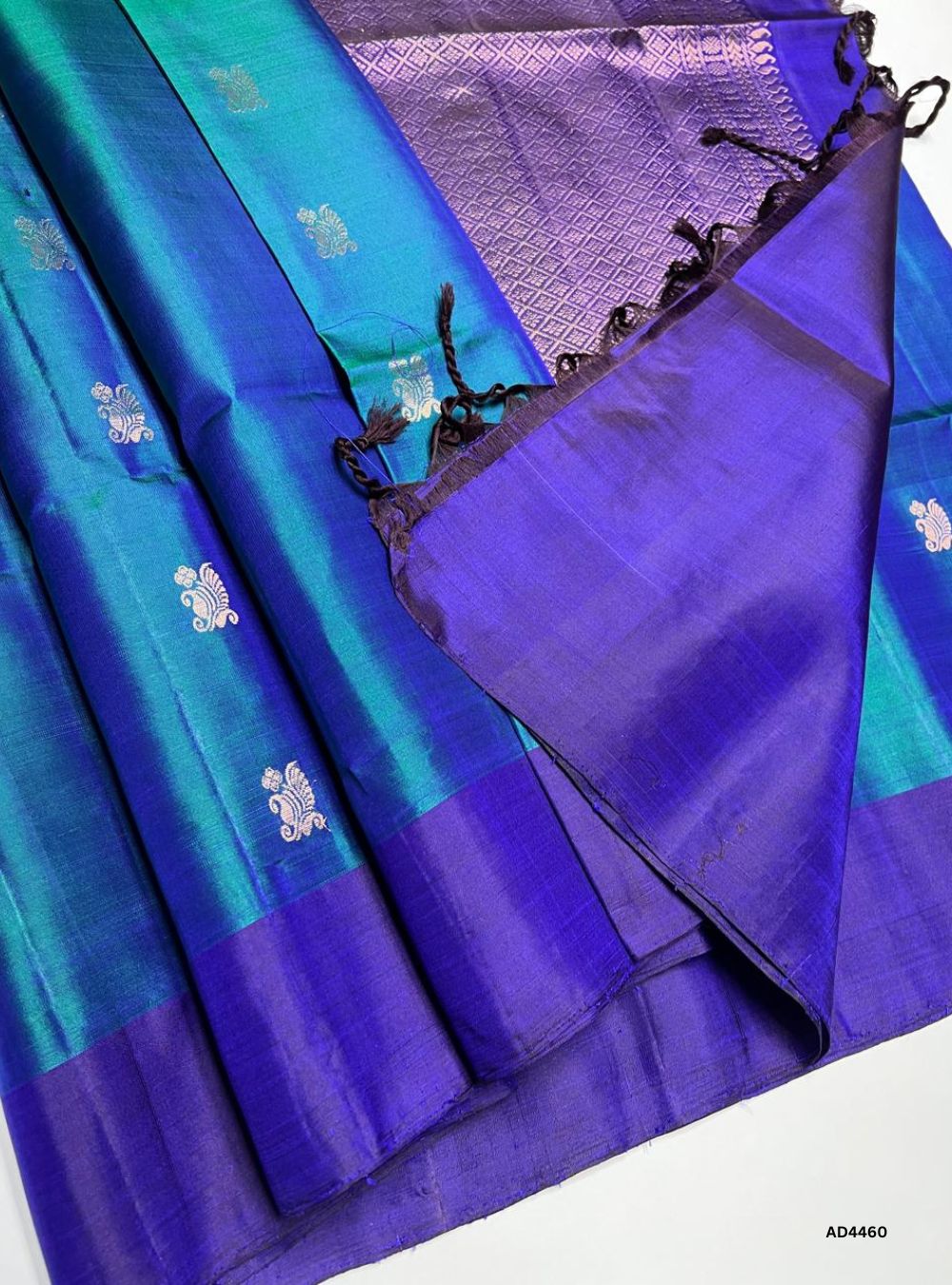 Peacock Blue & Purple - Soft Silk Saree