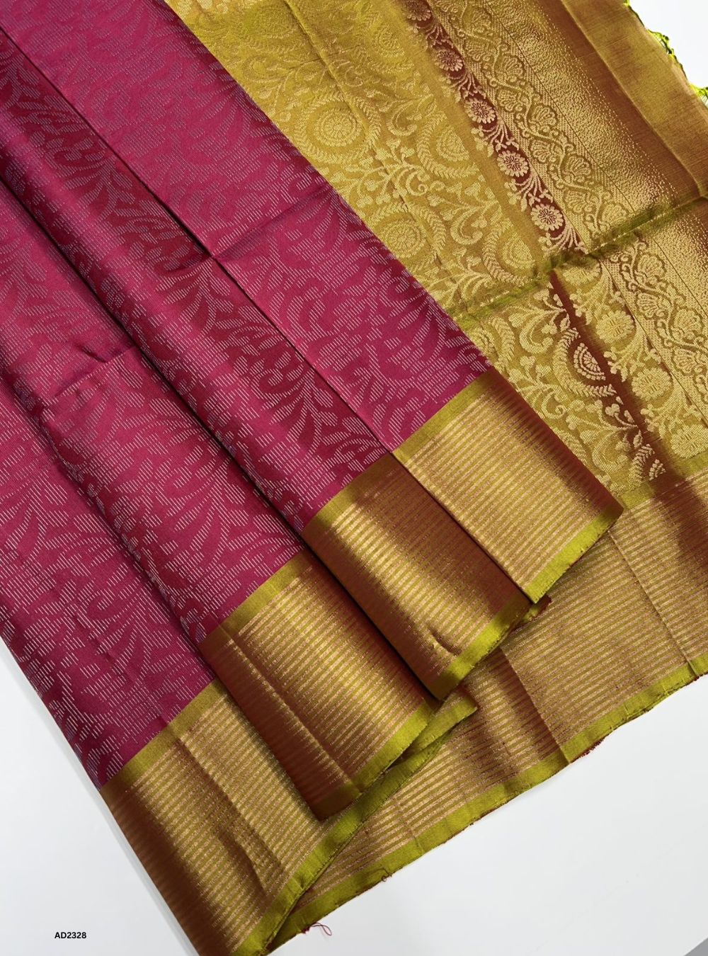 Berry & Gold - Soft Silk Saree