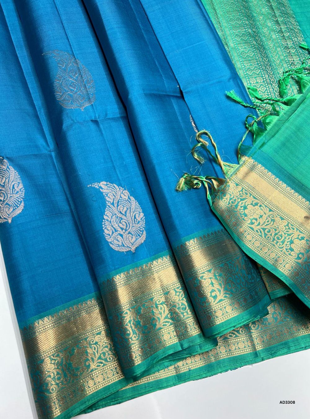 Fountain Blue & Rexona - Soft Silk Saree